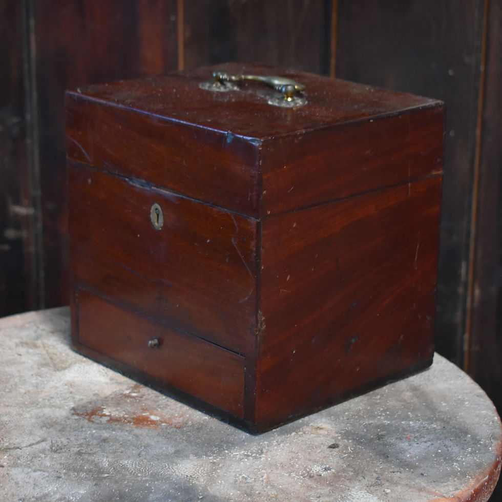 Thumbnail: Georgian Mahogany Apothecay Box 1820s Chemist Case Travel Chest With Key