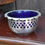 Thumbnail: Antique English Silver Plate EPNS On Brass Pierced Cobalt Blue Glass Sugar Bowl
