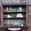 Thumbnail: Antique Stained Pine Wall Glazed Display Cabinet Bookcase Kitchen Pantry