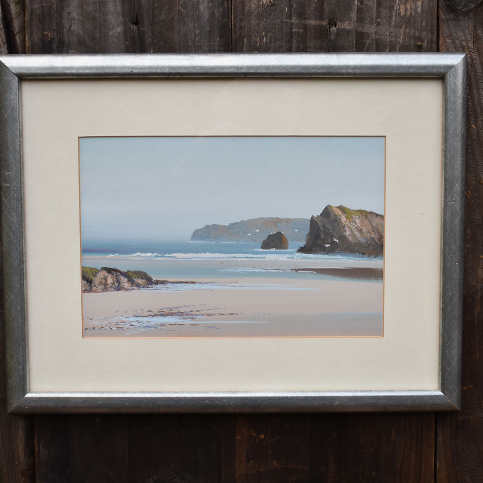 Thumbnail: Antique Reginald Daniel Sherrin Bude Cornwall Seacape Watercolour Painting