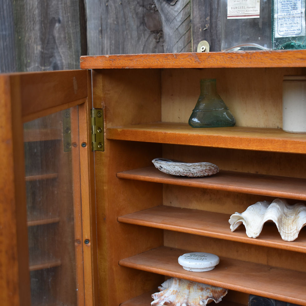 Thumbnail: Vintage Remploy Engineer's Workshop Collector's Beech Bathroom Display Cabinet
