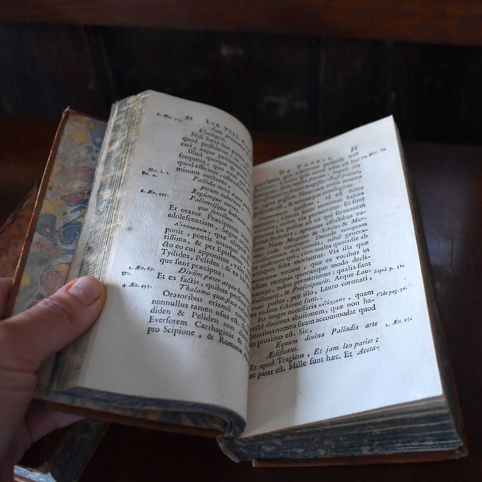 Thumbnail: Antique 1754 Latin Book Marcus Fabius The Oratories Leather Bound  2 Volumes