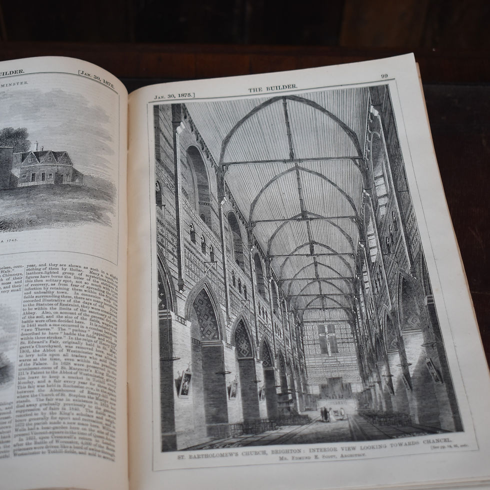Thumbnail: Antique 1865-75 The Builder Bound Magazine George Godwin Illustrated Books Pair
