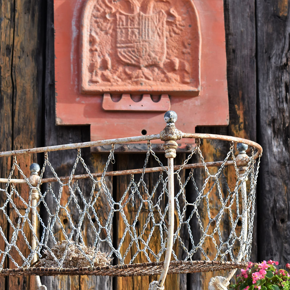 Thumbnail: Antique Victorian Cast Iron White Painted Cot Crib Planter