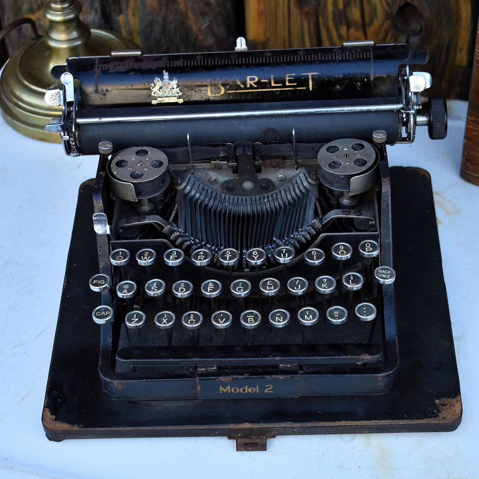 Thumbnail: Antique 1925 Bar-let Model 2 Portable Typewriter Black Keys England With Case