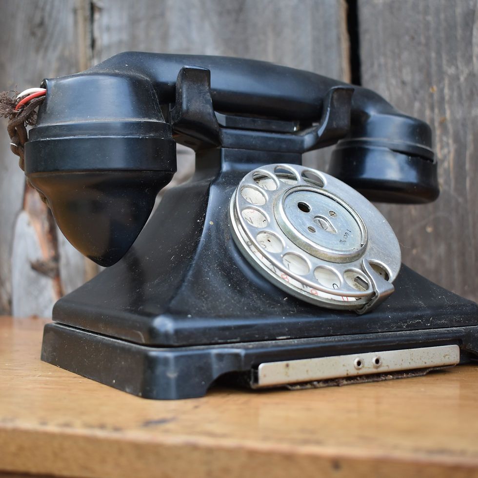 Thumbnail: Antique Vintage 1940s GPO 232 Bakelite Pyramid Rotary Telephone Untested Prop