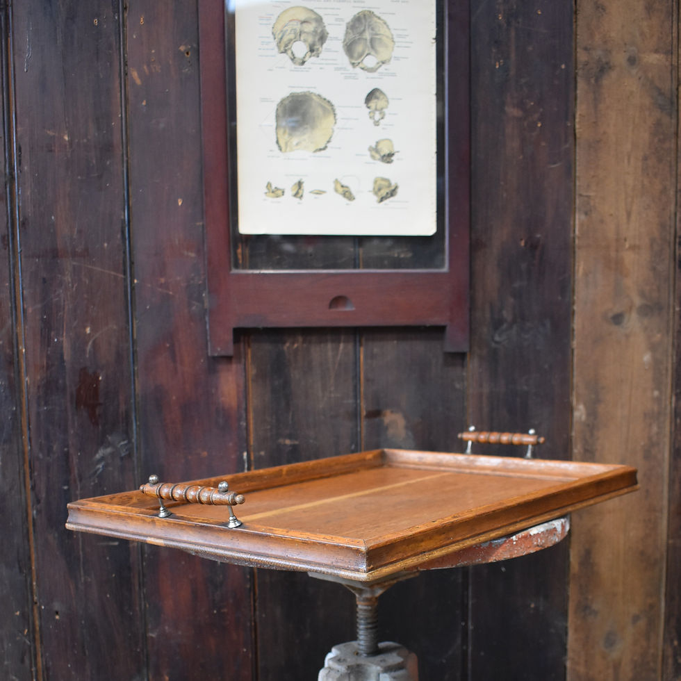 Thumbnail: Antique Butlers Serving Tray English Country House Oak Hand Turned Handles