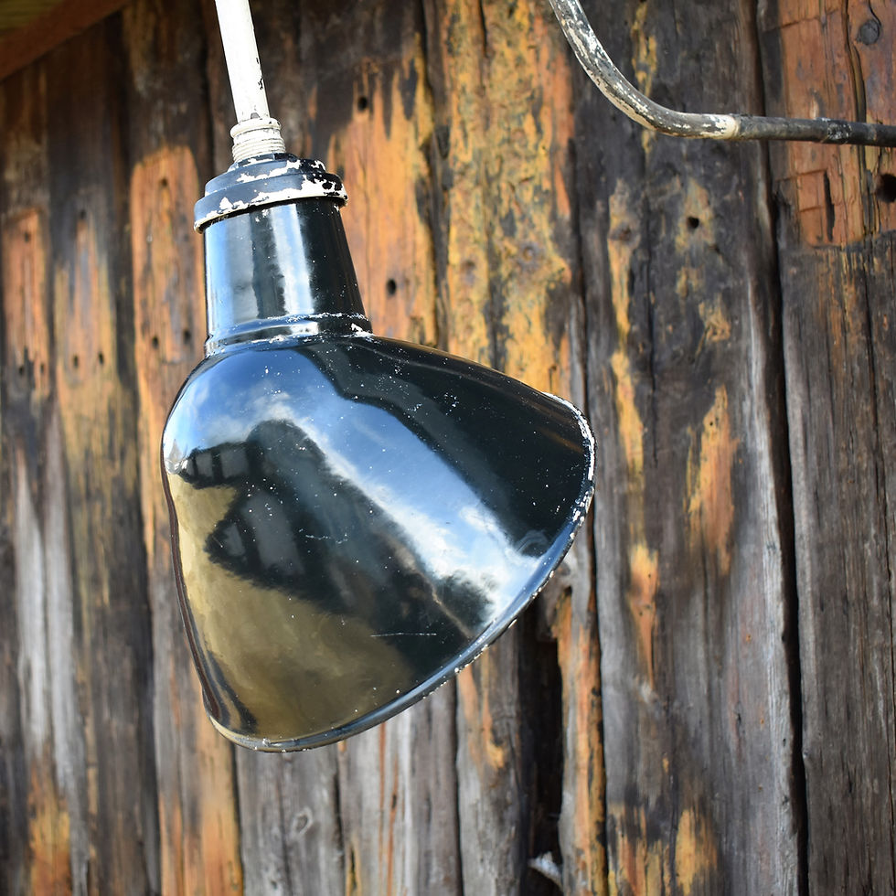 Thumbnail: Antique Vintage Swan Neck Wall Lights English Enamel Black Pub Restaurant 3 Avai