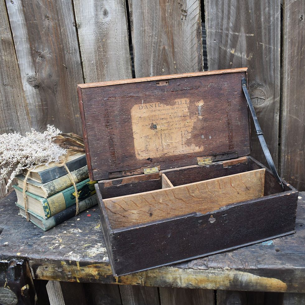Thumbnail: Antique 18th Century Daniel Dolley Ironmongers Drapers Oak Candle Box Case
