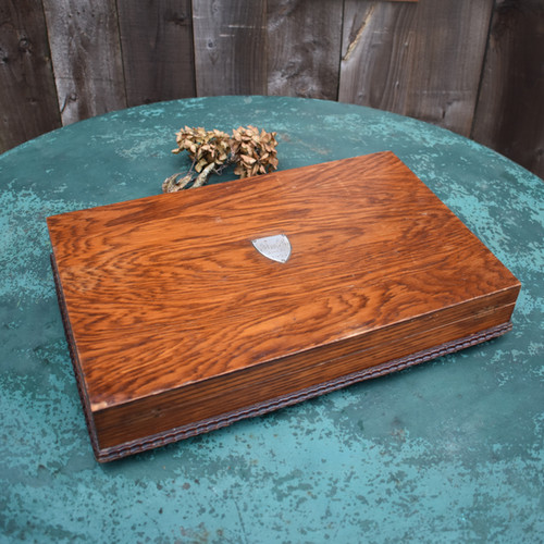 Table Filing Box Vintage 1935 M & R Oak Table Topped Marriage Cutlery Storage Filing Box ...