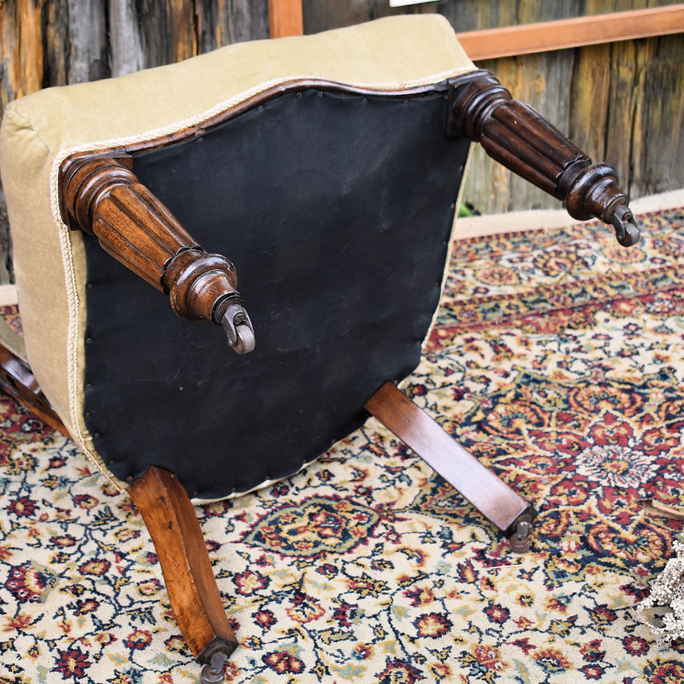 Thumbnail: Antique Victorian Mahogany Cockfighting Horseshoe Library Statement Arm Chair