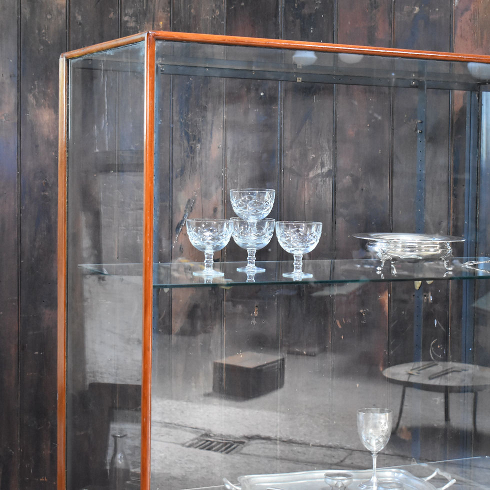 Thumbnail: Antique Mahogany Haberdashery Outfitters Glass Shelves Shop Display Cabinet