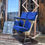 Thumbnail: Antique Original Cast Iron Blue Velvet Cinema Theatre Seats Flip Down Chair Pair