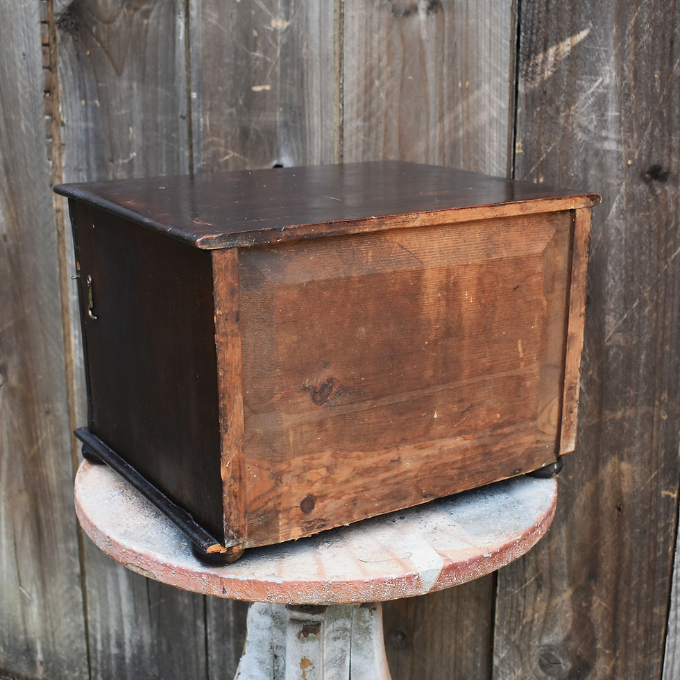 Thumbnail: Antique Stained Pine Table Top Statue Keepsake Heirloom Shop Display Cabinet