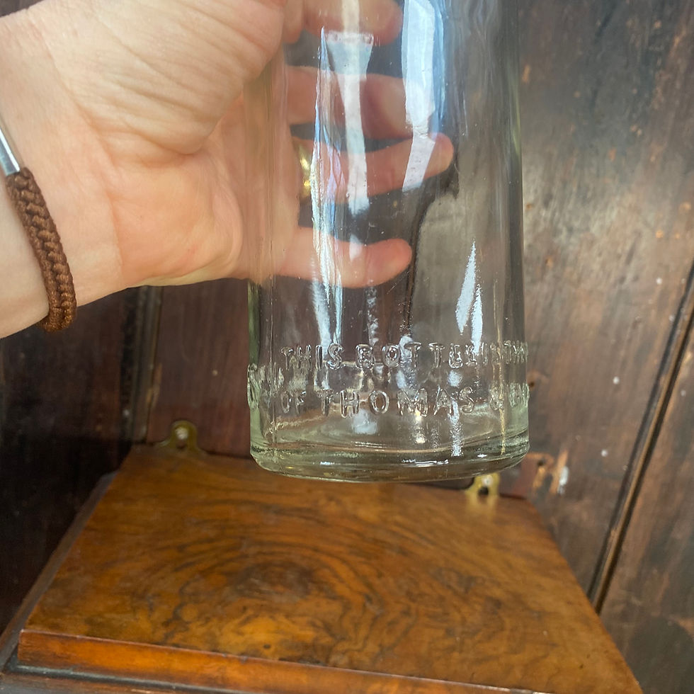 Thumbnail: Vintage Thomas & Evans Corona Pure Drinks Glass Bottle Toggle Seal Flip Top Lid