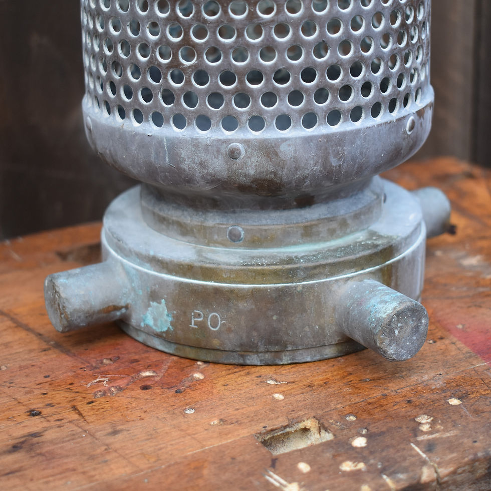 Thumbnail: Antique Rare Salvaged Copper And Brass Filter Quirky Outdoor Candle Holder