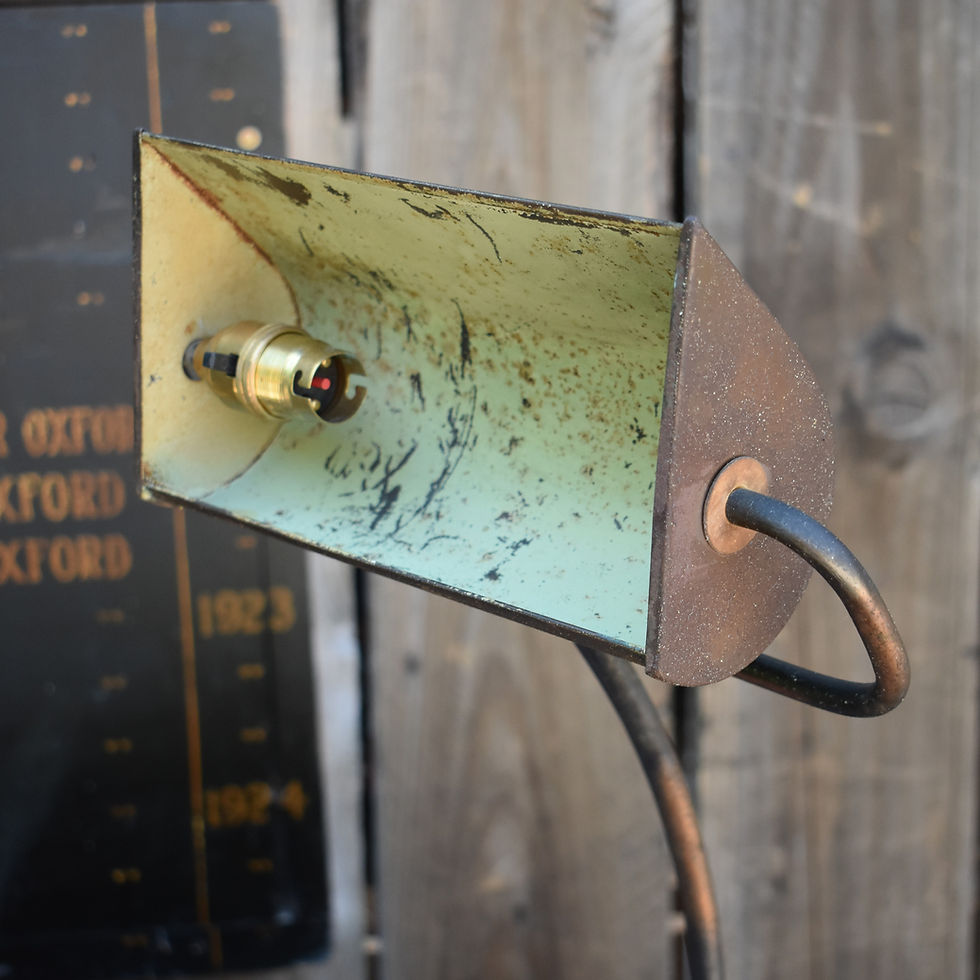 Thumbnail: Antique 1920's Art Deco Copper Bronze Bankers Desk Task Light Rewired Table Lamp