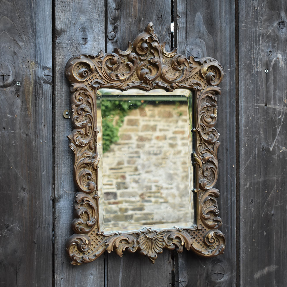 Thumbnail: Antique 19th Century Rococo Acanthus Leaf Scroll Gilt Gesso Bevelled Wall Mirror