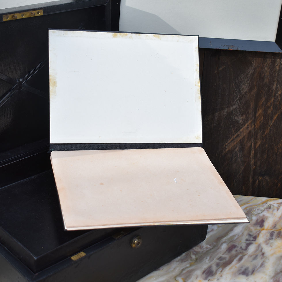 Thumbnail: Antique Parkins & Gotto Correspondent Leather Writing Box With Bramah Lock & Key