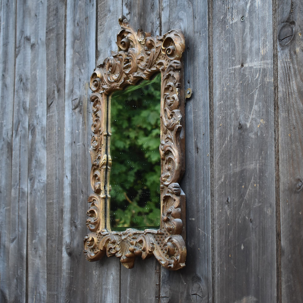 Thumbnail: Antique 19th Century Rococo Acanthus Leaf Scroll Gilt Gesso Bevelled Wall Mirror