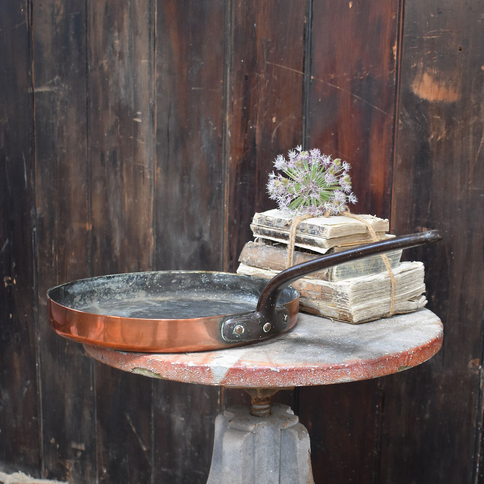 Thumbnail: Antique Victorian Benham & Froud London Heavy Copper Frying Pan Skillet