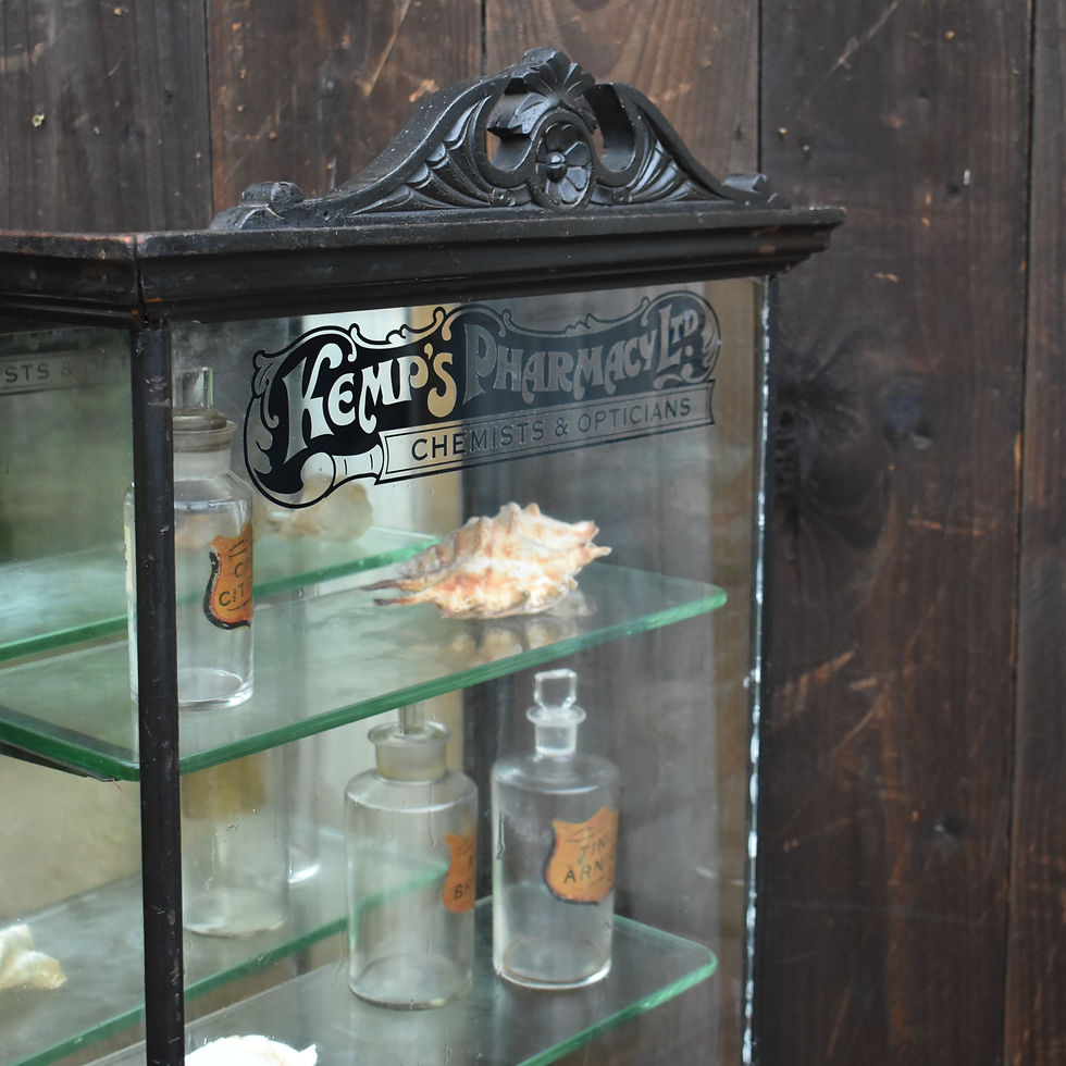 Thumbnail: Antique Victorian Kemp's Pharmacy London Apothecary Counter Shop Display Cabinet