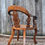 Thumbnail: Antique Regency Fine Walnut and Mahogany Library Desk Cane Open Arm Chair