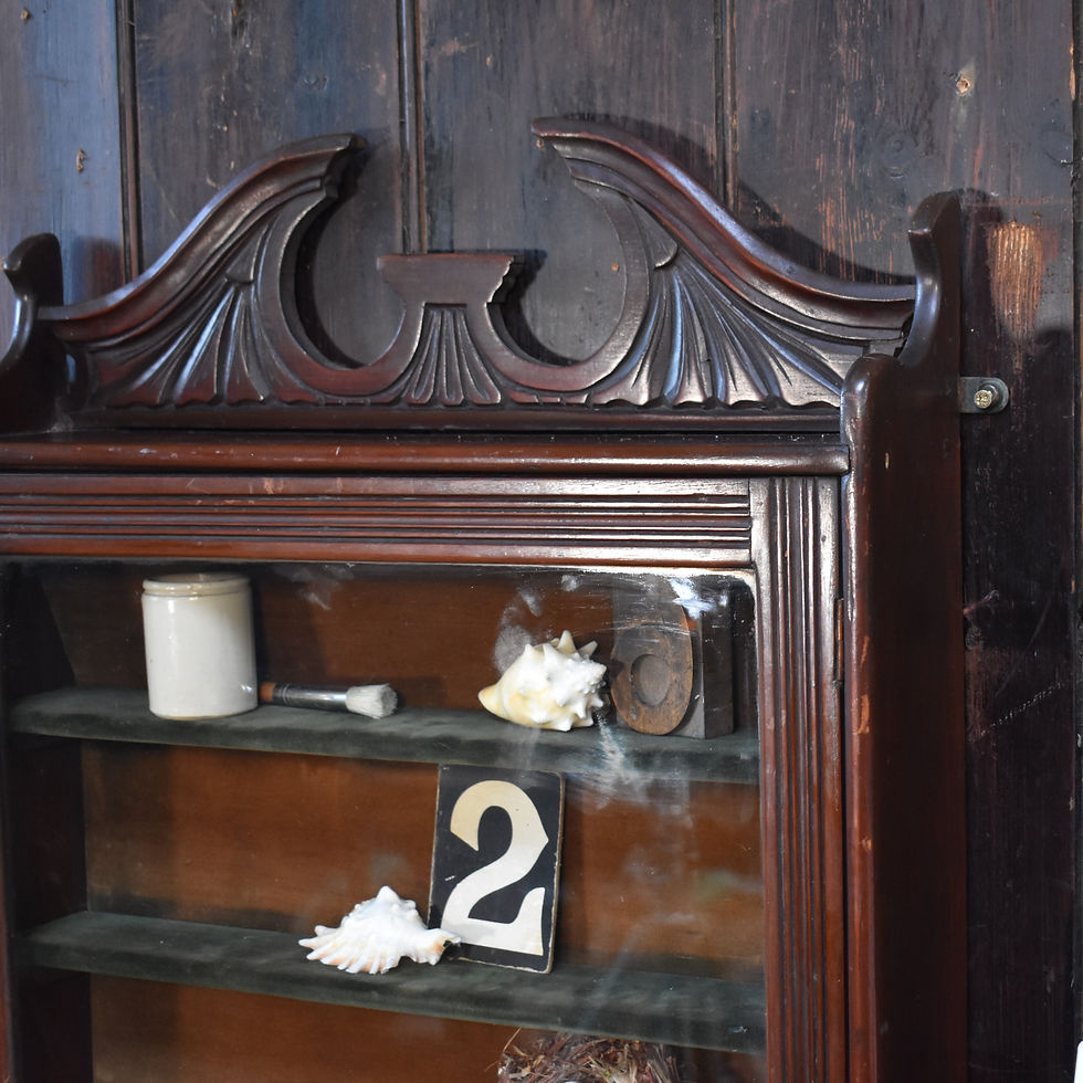 Thumbnail: Antique Victorian Mahogany Bathroom Kitchen Spice Glazed Wall Display Cabinet