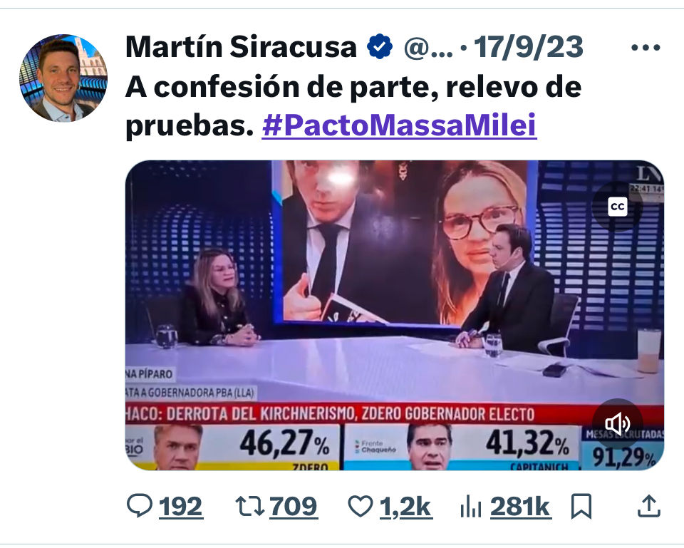 ¿Y hoy el tipo es funcionario de Milei? Up!