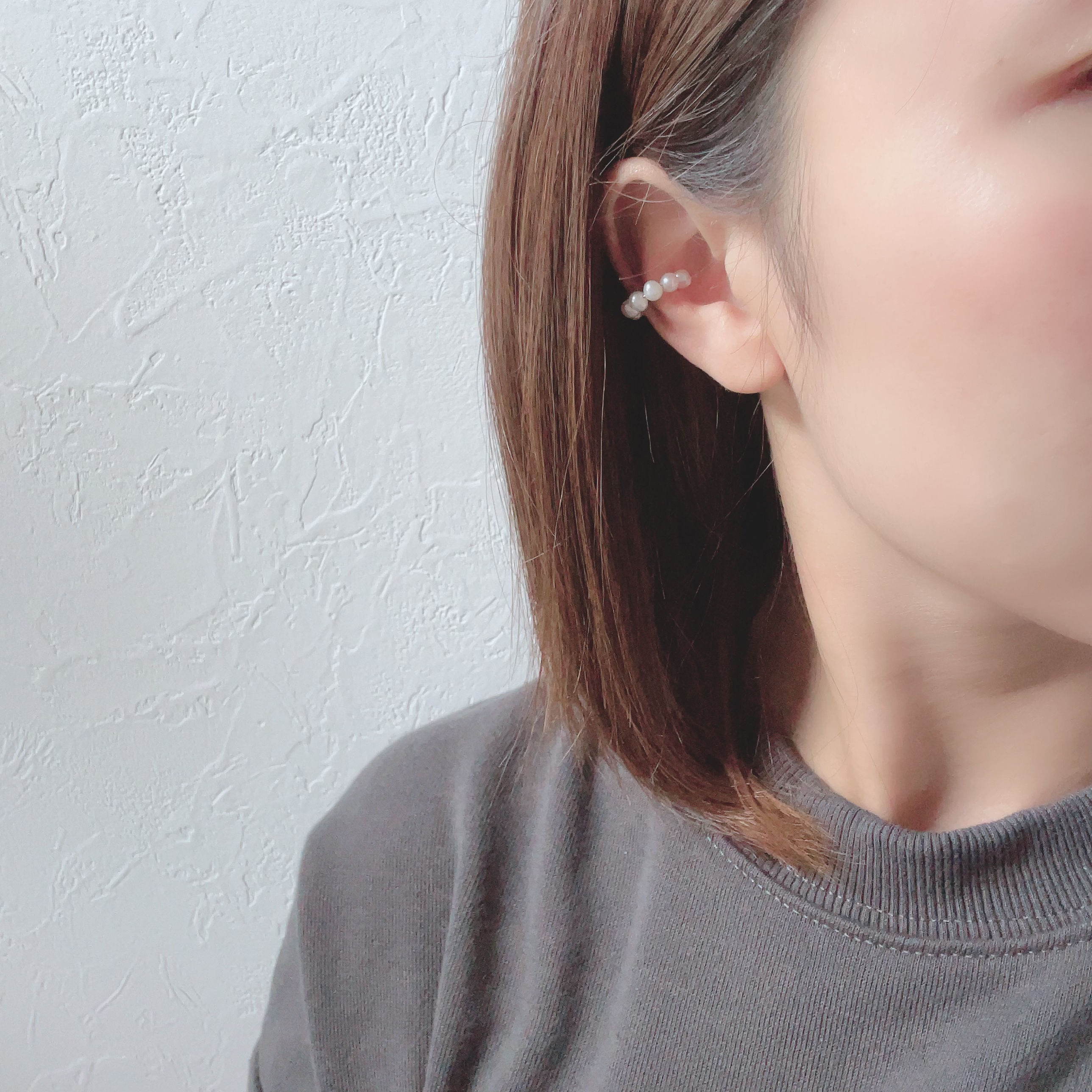 No.81 | イヤーカフ 淡水パールセミラウンド