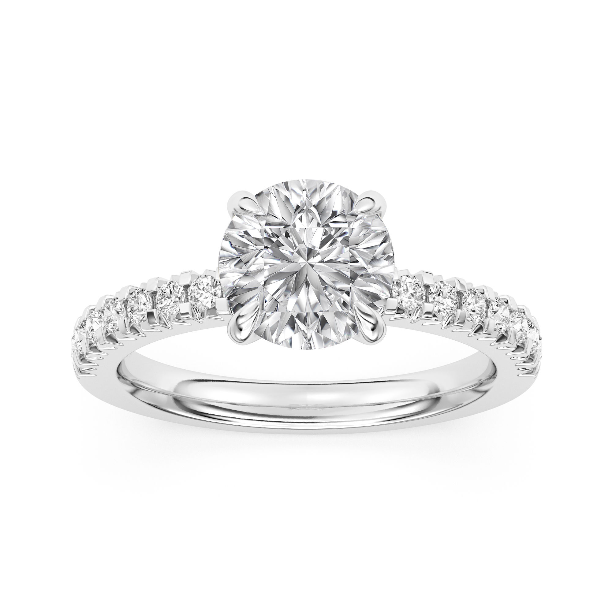 Platinum Lab-Grown Diamond Accented Engagement Ring