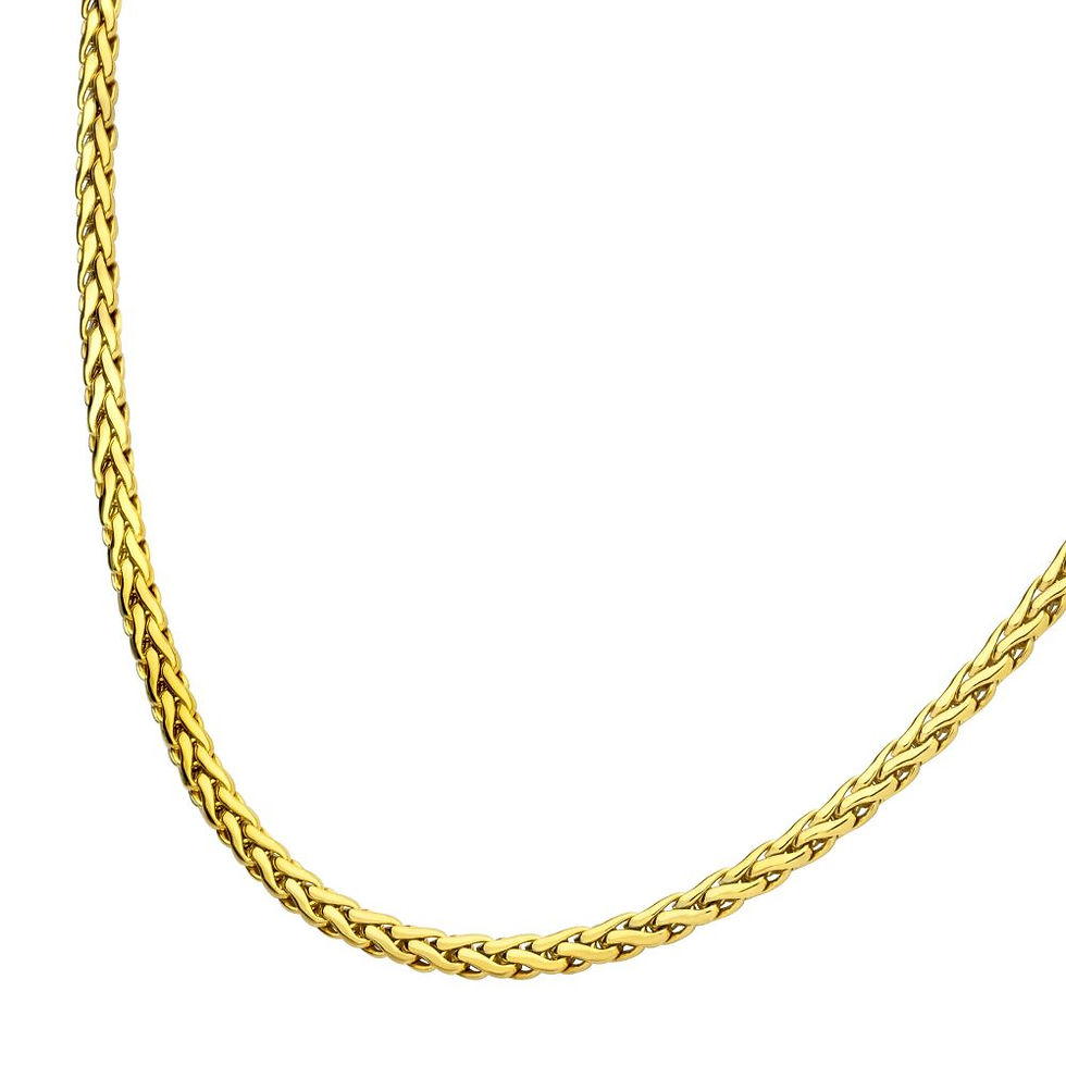 Thumbnail: Stainless Steel 18kt Gold IP Spiga Chain