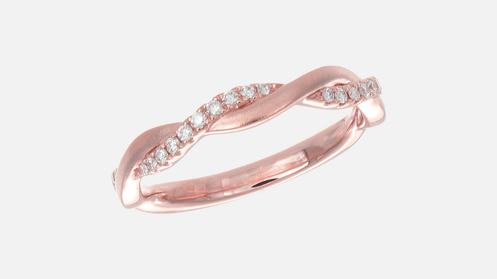 Thumbnail: 14k Gold Twisted Diamond Bands