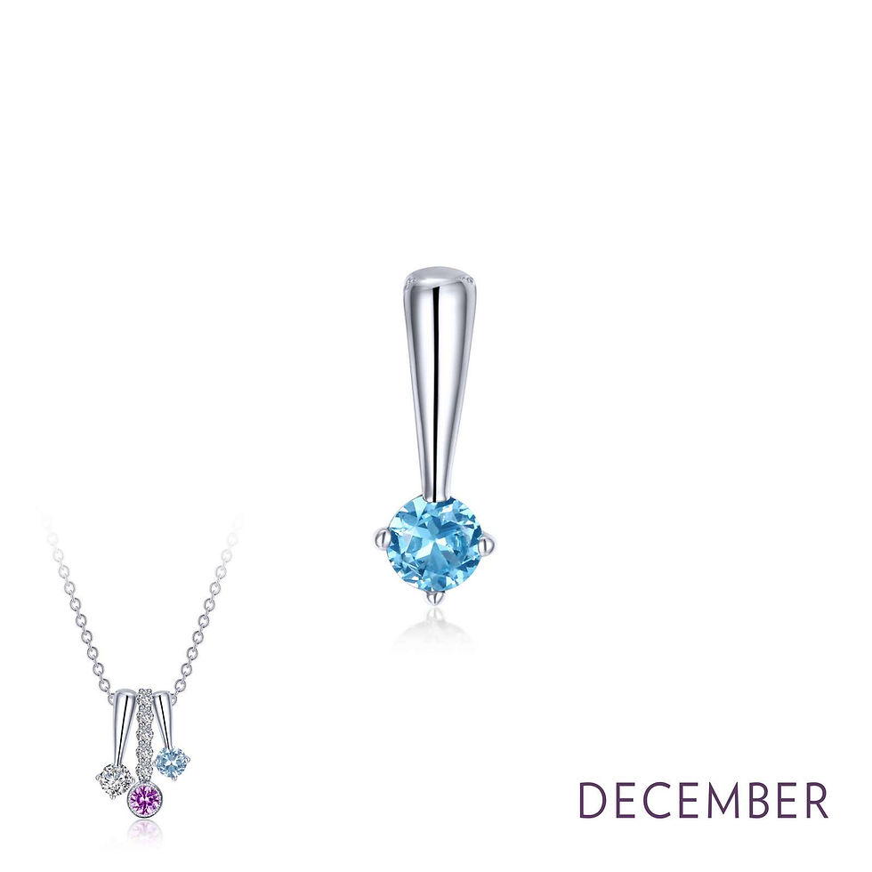 Thumbnail: Sterling Silver Birthstone Love Pendants Large