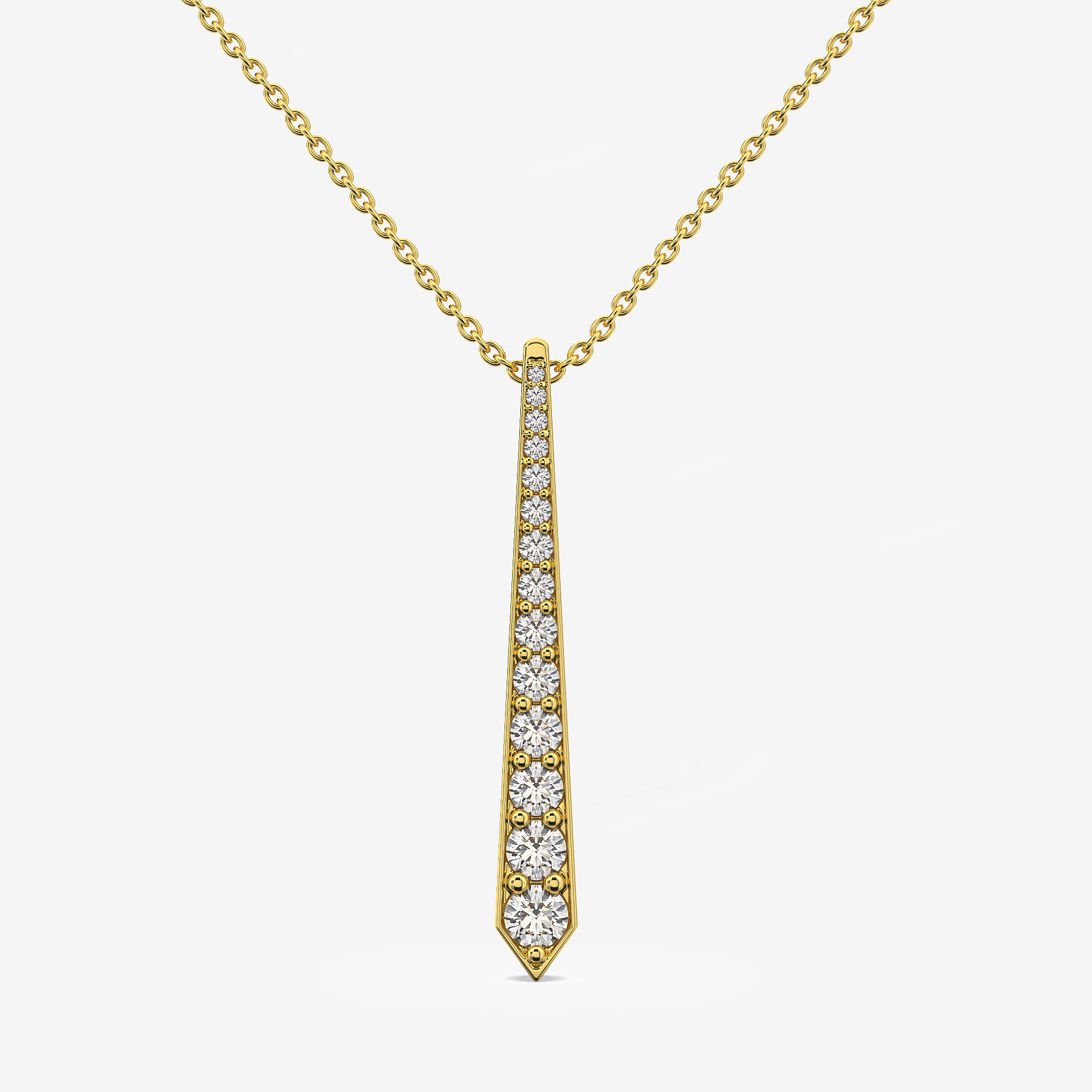 14k Yellow Gold Tapered Bar Pendant