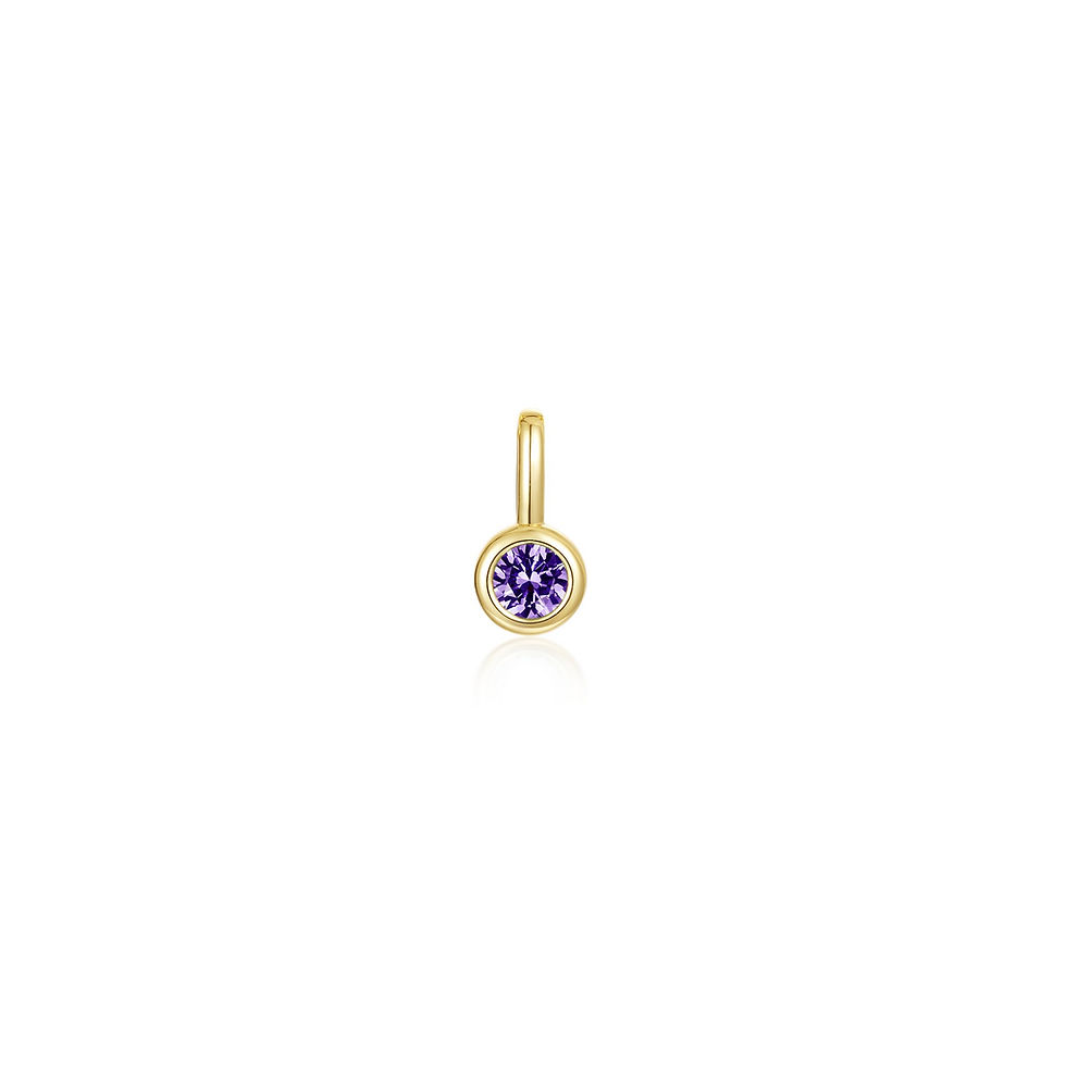 Thumbnail: Sterling Silver Gold Plated Birthstone Charm Pendants