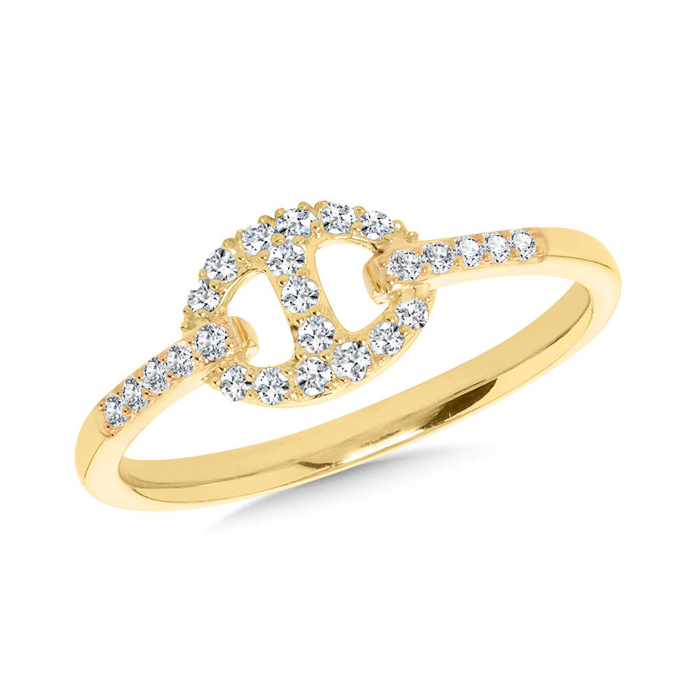 14k Yellow Gold Natural Diamond Fashion Ring