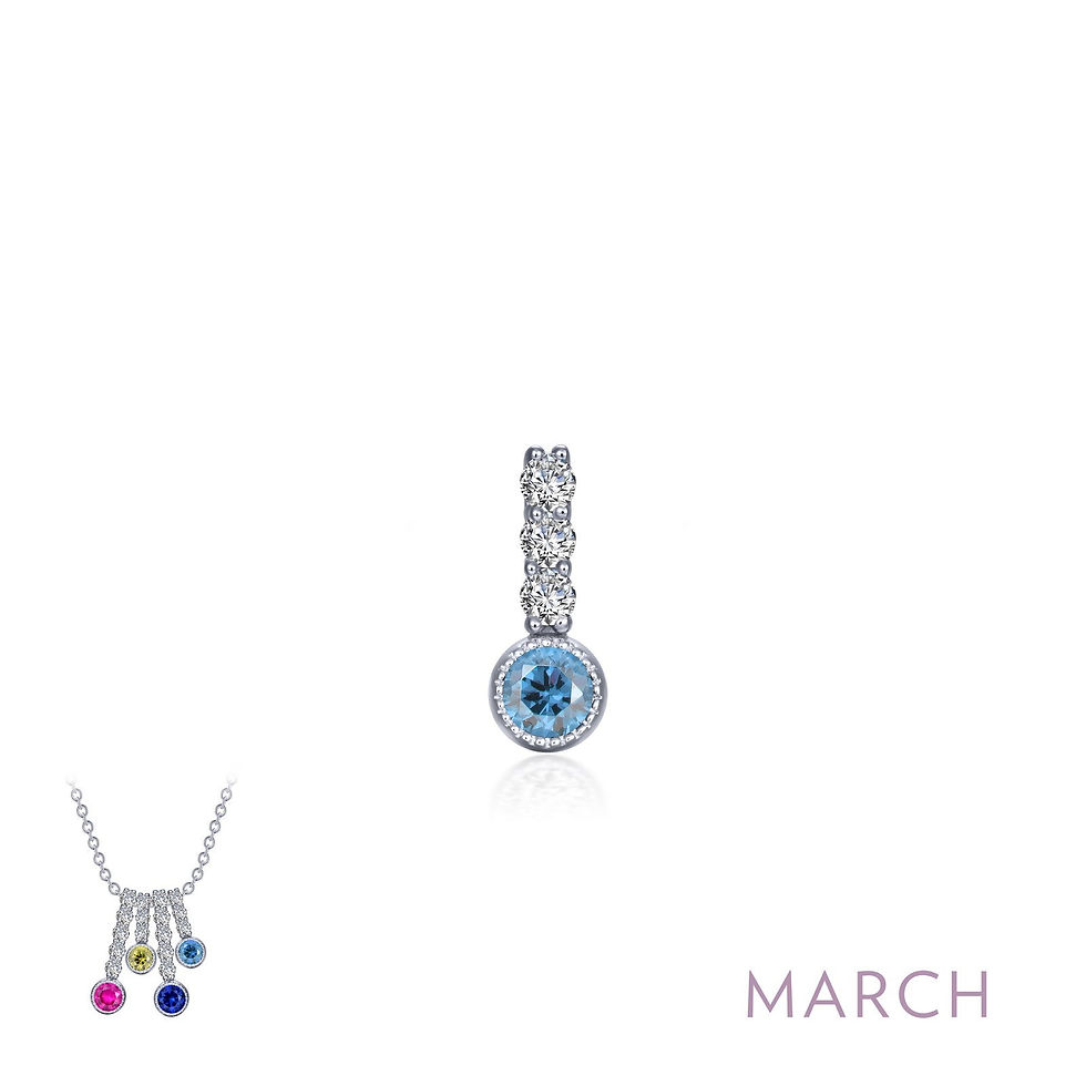 Thumbnail: Sterling Silver Birthstone Pendants with Imitation Stones Small