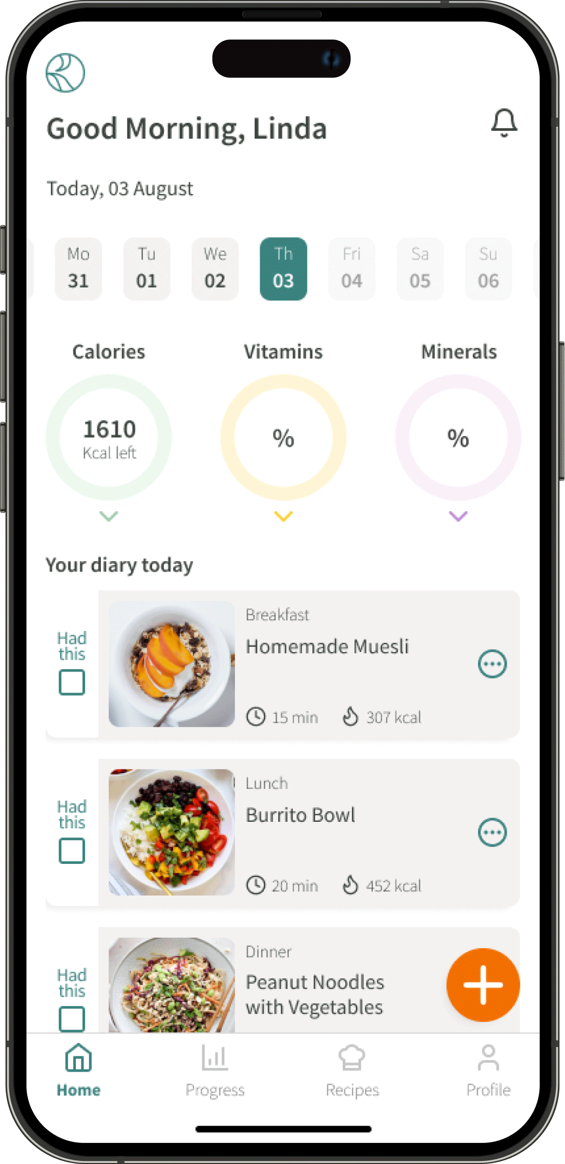 a gif image of root app home screen showing an interaction