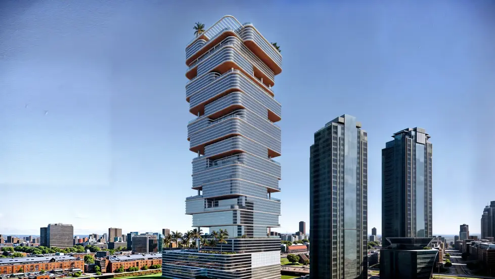 Torre Uno – Stacked geometric volumes with strategic displacement, Puerto Madero tower