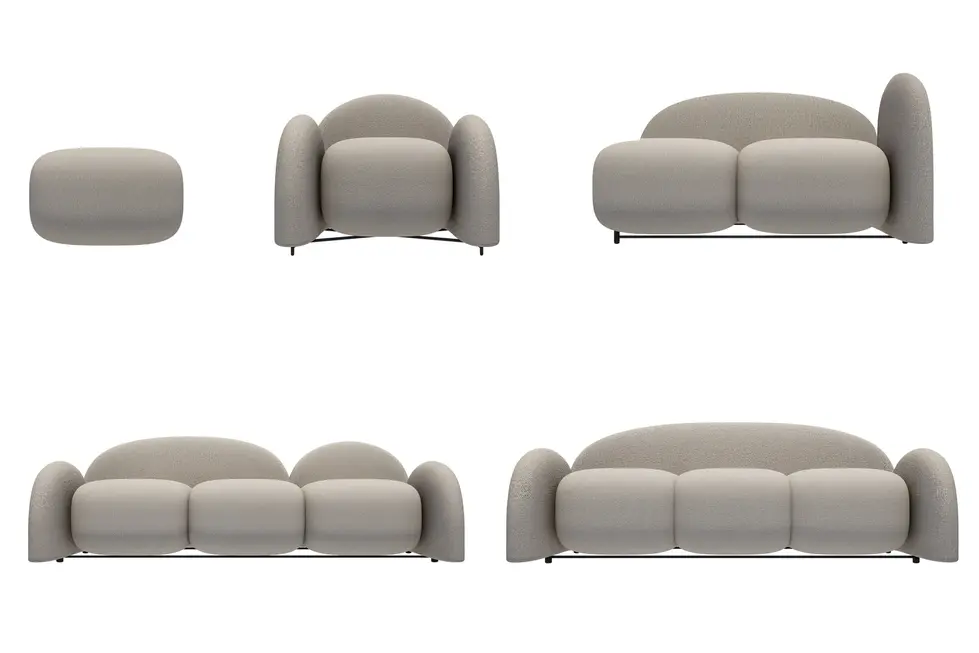 Cloud Collection Sofa 07 – Designer furniture with tactile upholstery by Vidastudio