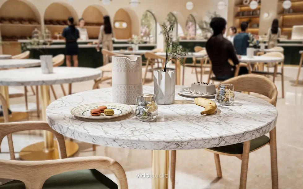 The Coffee Place – Full interior render of café concept by Vidastudio, Buenos Aires