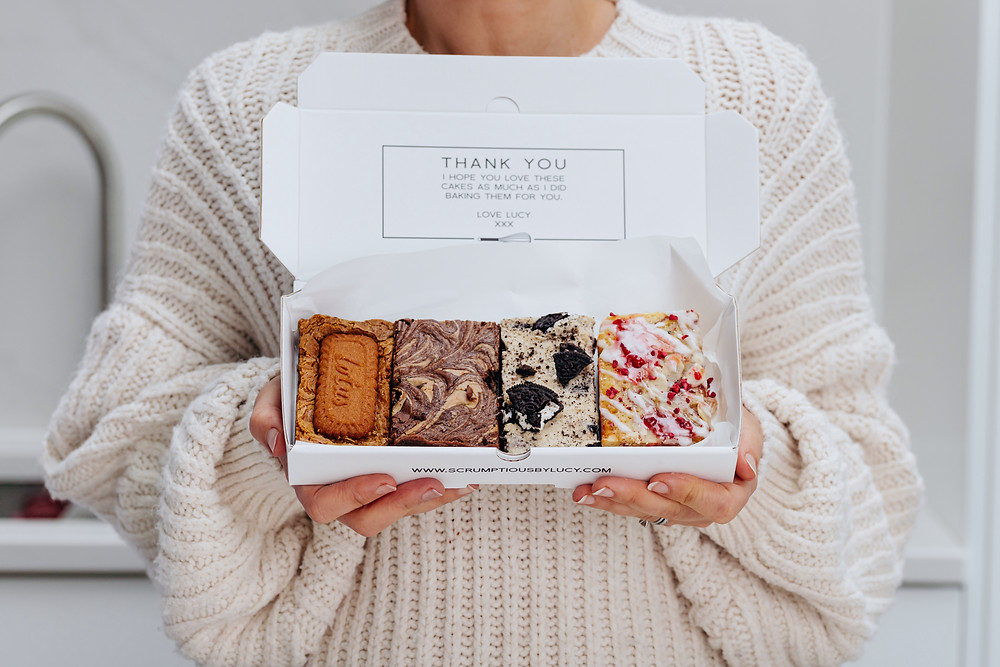 The best brownies ever, Scrumptiousbylucy, brownies gift box of 4 flavours
