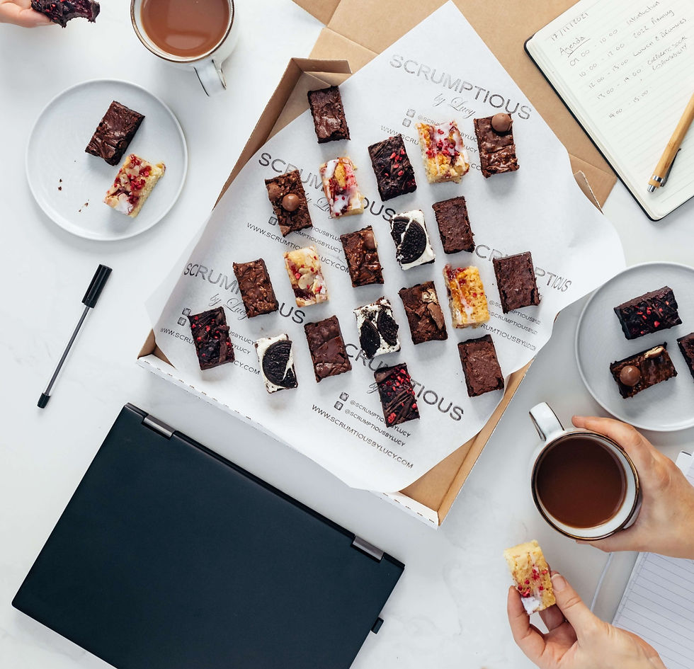 Brownies in a box for corporate meeting
