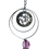 Thumbnail: Close-up of hanging suncatcher with purple beads, rainbow crystal, and peacock feather charm