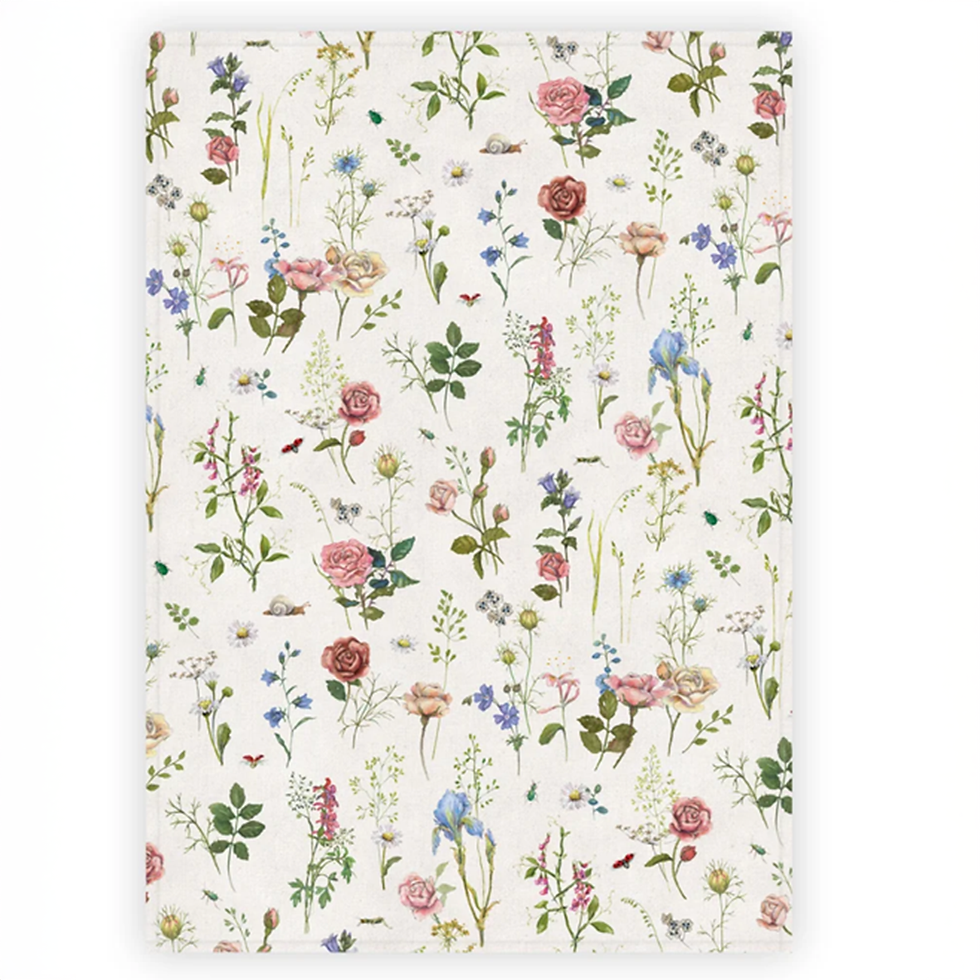 Geschirrtuch Rosengarten von Daniela Drescher mit floralen Motiven