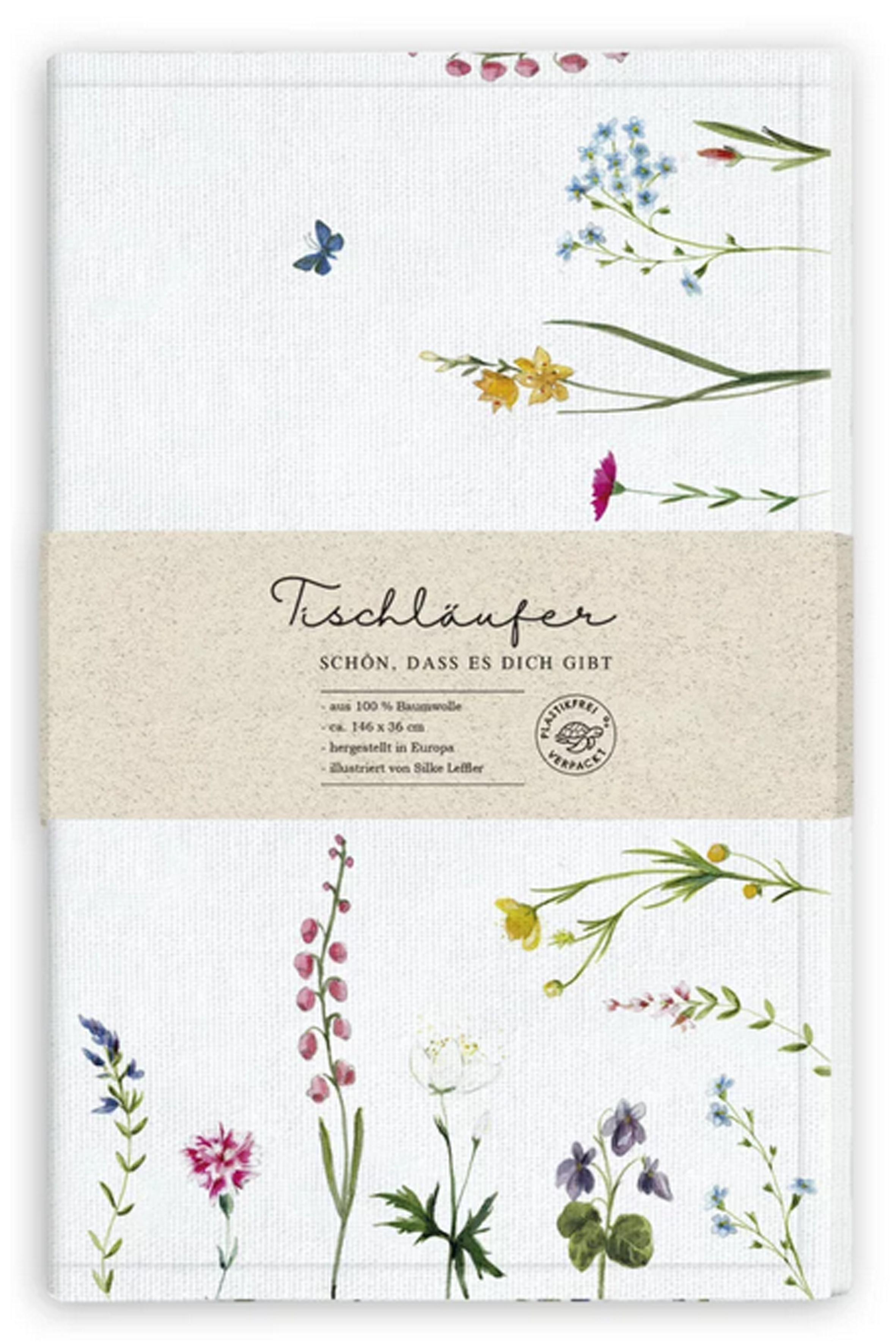 Tischläufer mit Wildblumenmuster