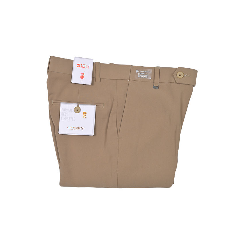 Thumbnail: Classic Beige Slim-Fit Men’s Formal Trousers