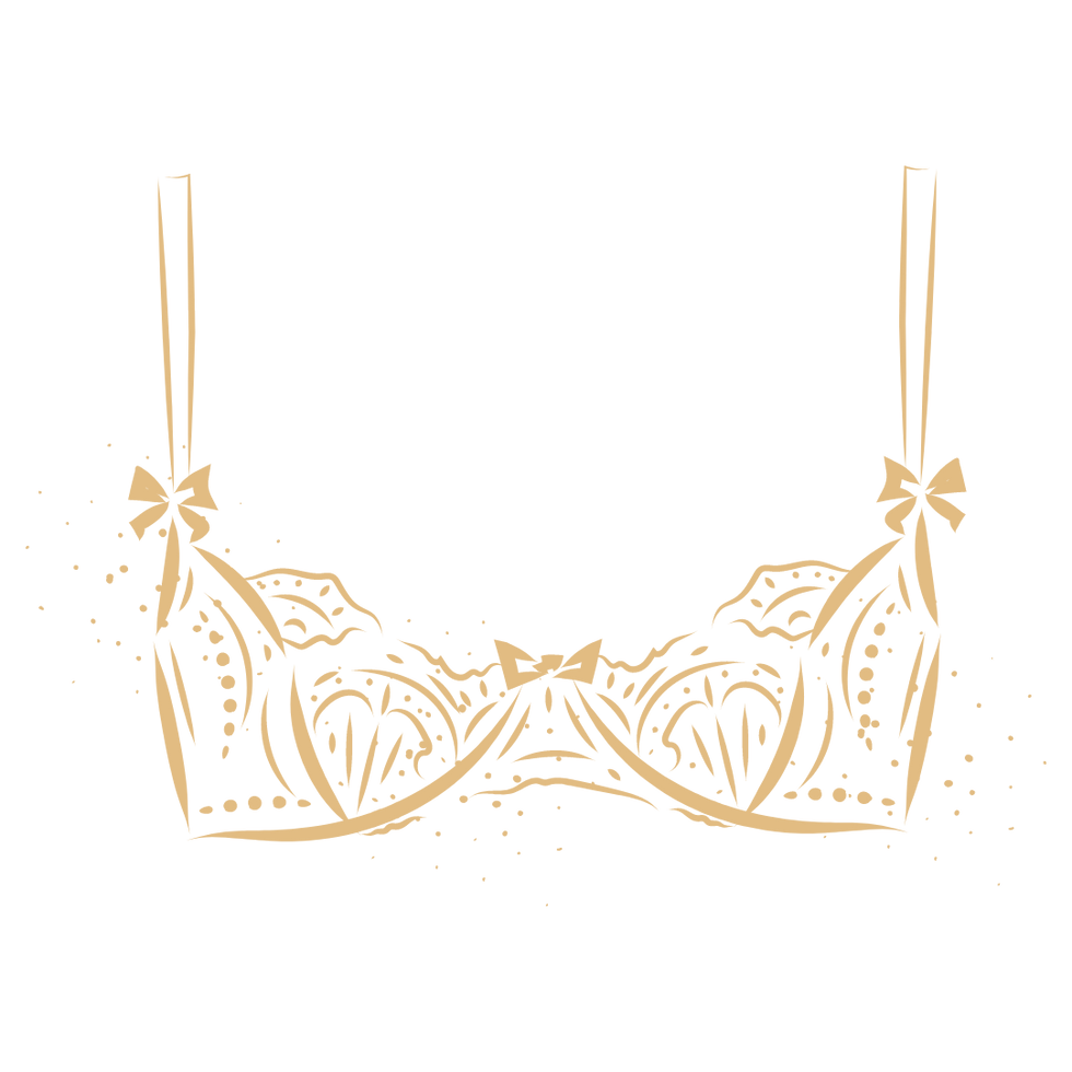 A golden yellow women's lingerie bra