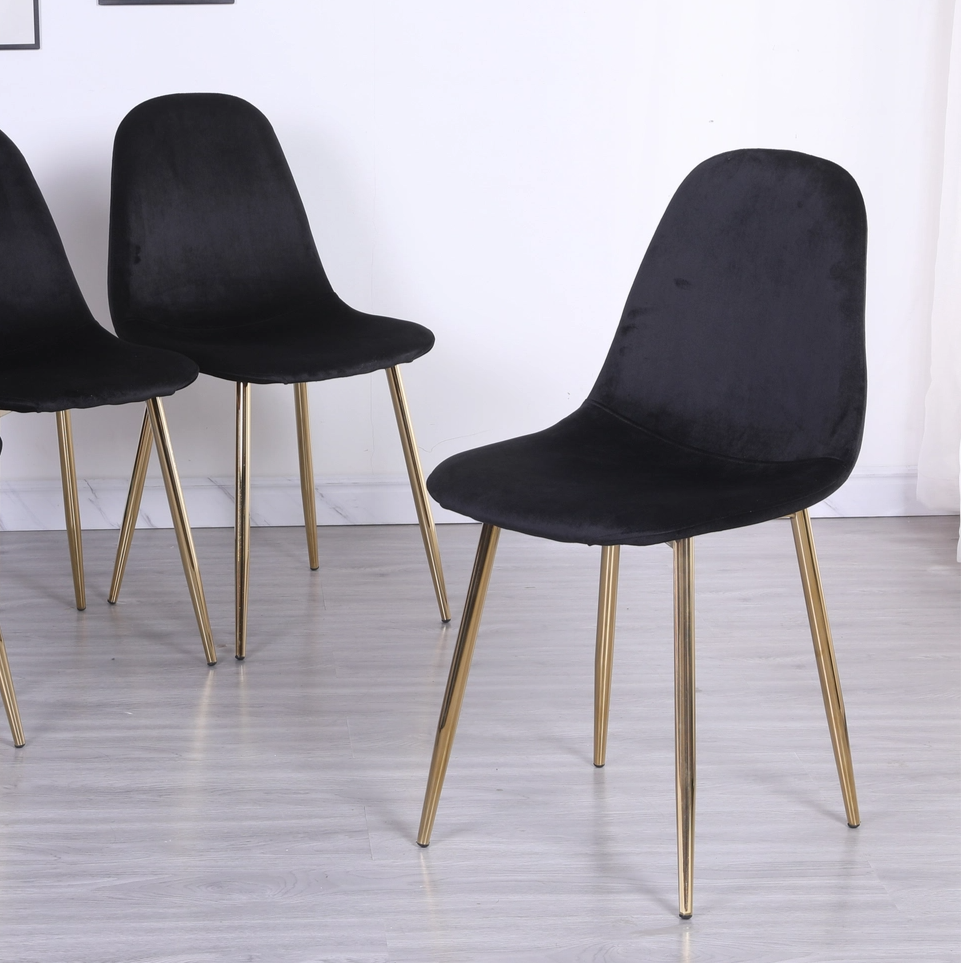 Thumbnail: Modern Velvet Desk Chair w/ Gold Chrome Legs (7 colors)